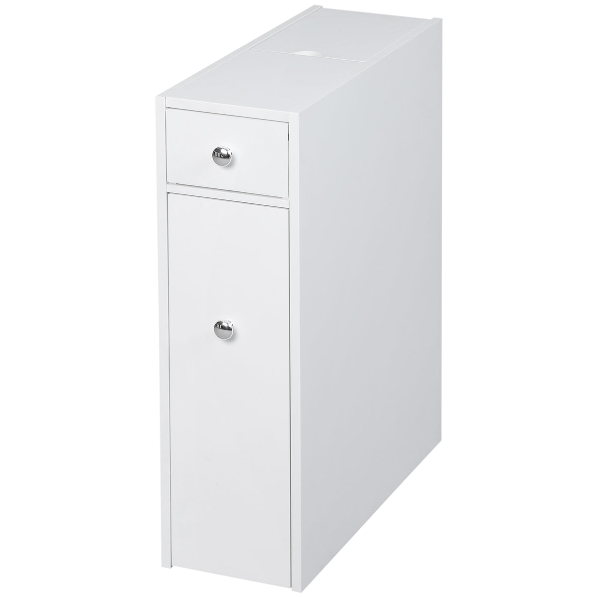 Meuble WC Compact, Colonne de Rangement Salle de Bain Étroite avec Tiroirs et Rangement Caché