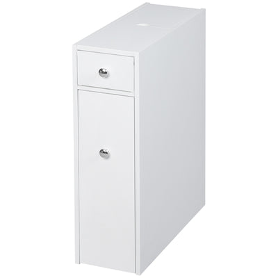 Space Saving Toilet Paper Cabinet, Narrow Bathroom Cabinet with Drawers and Hidden Storage