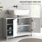 Bathroom Vanity Cabinet, Under Sink Storage Cabinet with Double Doors, Open and Adjustable Shelves