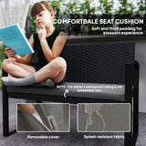 2 Seater Outdoor Bench, Steel Frame for Patio