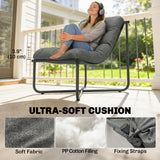 Outdoor Patio Chair, Breathable Wide Seat, Steel Frame