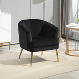 Fabric Armchair, Modern Accent Chair with Gold Metal Legs for Living Room