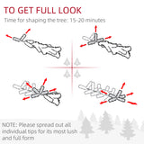5ft Snow-Flocked Artificial Christmas Tree, Slim Pencil Xmas Tree with 301 Realistic Branches, Metal Base