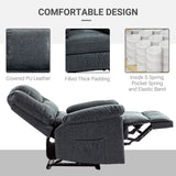 Fauteuil inclinable en similicuir PU, fauteuil inclinable manuel pour salon avec repose-pieds, 2 poches latérales et cadre en acier