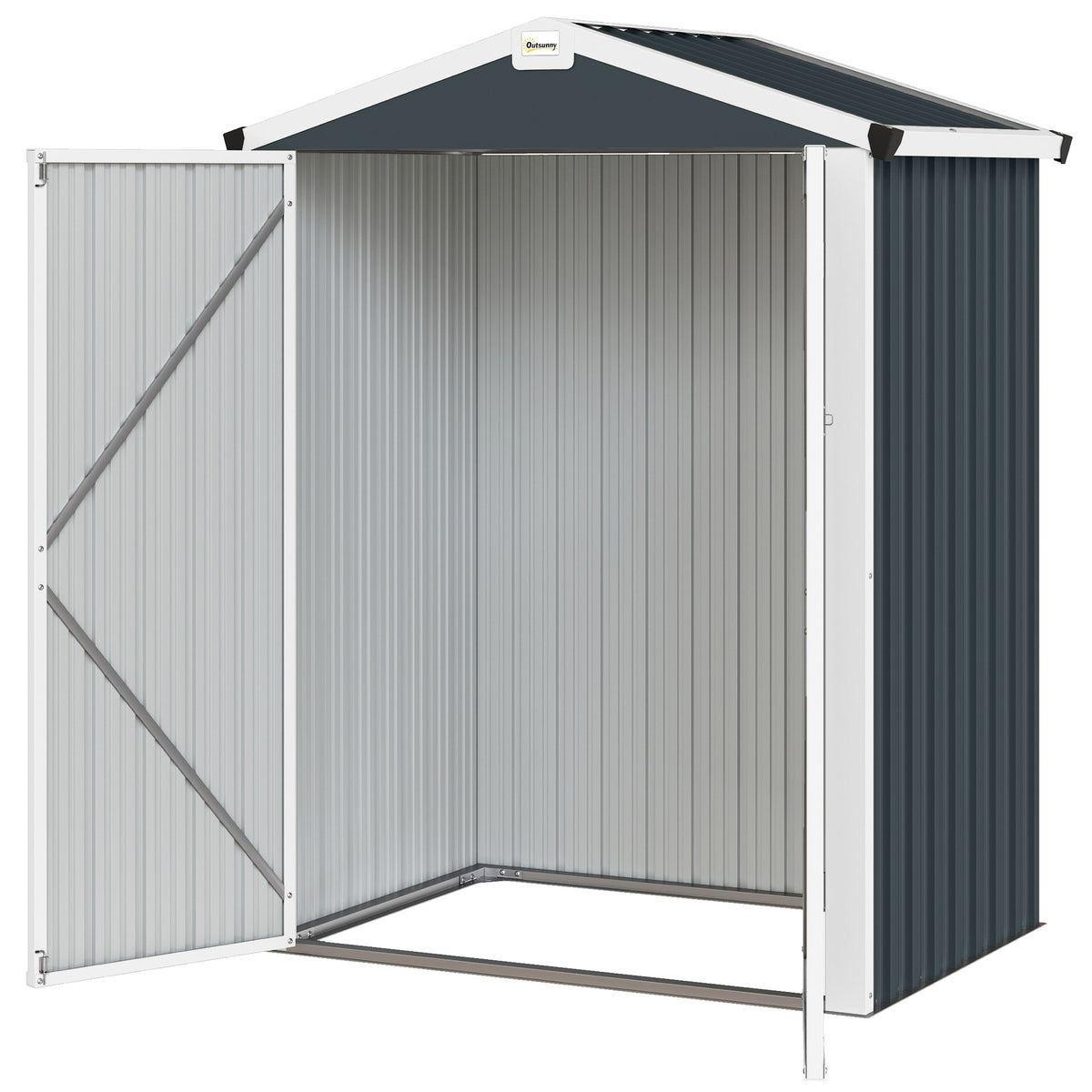 4.4' x 3' Outdoor Storage Shed with Double Doors, Metal Garden Shed for Backyard Patio