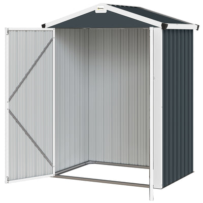4.4' x 3' Outdoor Storage Shed with Double Doors, Metal Garden Shed for Backyard Patio