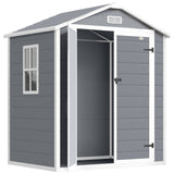 6x4.5FT Plastic Shed, Lockable Garden Tool Storage House with Double Doors and Vent