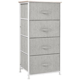 Meuble de rangement en lin à 4 tiroirs amovibles, tour de commode avec cadre en métal et pieds réglables pour salon