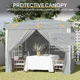10' x 10' Pop-Up Canopy Tent with Sidewalls, Height-Adjustable