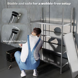 Bakers Rack, 5-Tier Stainless Steel Kitchen Storage Shelf with Adjustable Heights for Spices