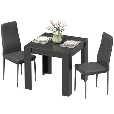 Dining Table Set for 2, Dining Room Table and PU Leather Upholstered Chairs