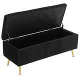 Storage Ottoman Bench, 43 Inch Large Storage Chest with Steel Legs and Padded Seat, Load 485 lbs