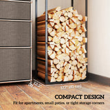 Firewood Rack Outdoor, Heavy Duty Log Holder with Adjustable Shelf for Fireplace, Indoor Outdoor Fire Wood Storage Rack