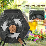 Composteur rotatif bac à compost double chambre 24 aérations jambes acier 34,5 gallons