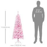 5 FT Snow Flocked Artificial Christmas Tree, Auto Open and Steel Base