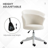Armless Office Chair, Fluffy Computer Desk Chair with Adjustable Height, Swivel Wheels, Mid Back