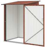 3.3' x 3.4' Lean-to Garden Storage Shed, Outdoor Galvanized Steel Tool House with Lockable Door for Patio