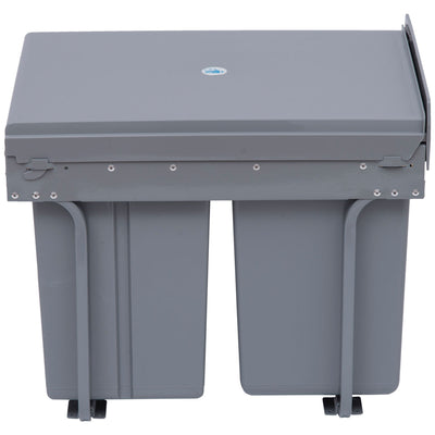 Pull Out Trash Can Under Cabinet, 10.6 Gallon (40L) Slide Out Garbage Can with 3 Removable Compartments