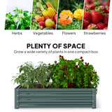 4' x 4' x 1' Raised Garden Bed Galvanized Steel Planter Box for Vegetables