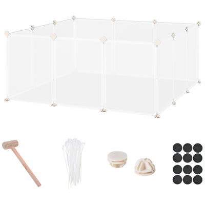 Small Animal Cage Plastic Chinchilla Cage 12 Panels for Guinea Pig, 18