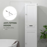 Freestanding Bathroom Cabinet with Drawer and 2 Doors, Tall Bathroom Cupboard for Kitchen