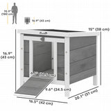 Wooden Rabbit Hutch, Bunny Cage with Waterproof & Openable Asphalt Roof, 20