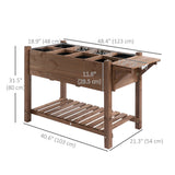 Raised Garden Bed with 8 Grids and Storage Shelf