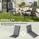 Outdoor Chair Cushions Set of 2 High Back Patio Seat Cushions UPF50+ Fade Resistant Yarn-Dyed Polyester