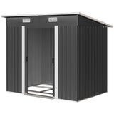 7'x 4' Metal Patio Storage Shed Garden Lockable Shed Tool Utility Storage Unit