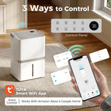 Déshumidificateur intelligent 100 pintes, 5 200 pi ca, Déshumidificateur WiFi grand format avec application