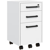 Lockable Vertical File Cabinet with Lock, 3 Drawer Filing Cabinet with Hanging Bars for Letter and A4 Size