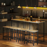3-Piece Dining Table Set for 2, Bar Table and 2 Stools for Kitchen, Small Space