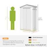 Remise de rangement extérieure avec toit en apex, remise de jardin en métal avec tablette pour cour arrière