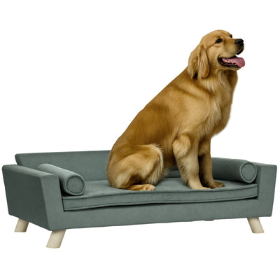 Dog Sofa Bed with Removable Pillows, Water-resistant Fabric, for Medium and Large Dogs
