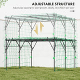 Garden Arch Cucumber Trellis for Climbing Plants, 7.3 FT Tall Metal Plant Trellis Support with Climbing Net
