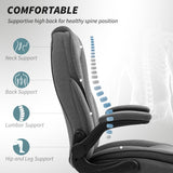 Executive Office Chair, Desk Chair with Flip-up Armrest, Diamond Fabric Computer Chair for Home Office