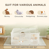 Small Animal Cage Plastic Chinchilla Cage 12 Panels for Guinea Pig, 18
