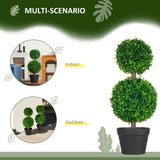 Lot de 2 arbres topiaires en buis artificiel