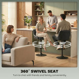 Bar Stools Adjustable Swivel Kitchen Chairs with Backrest Set of 2 for Kitchen Island