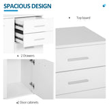 High Gloss Sideboard with 2 Drawers and 2 Doors, Buffet Cabinet with Adjustable Shelf, Coffee Bar Cabinet with Storage