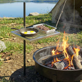 Swivel Campfire Grill, 360° Adjustable Heavy Duty Chrome-Plated Steel Campfire Cooking Grate
