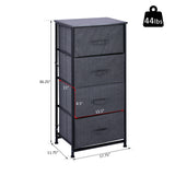 Meuble de rangement en lin à 4 tiroirs amovibles, tour de commode avec cadre en métal et pieds réglables pour salon