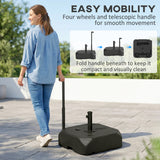 Patio Umbrella Base with Wheels, 158 lb Sand/99 lb Water Filled Outdoor Patio Umbrella Stand