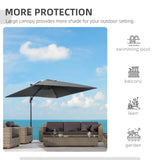 Parasol de patio cantilever 9 pi, inclinaison