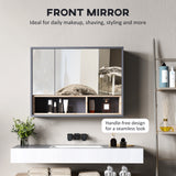 Wall Mounted Bathroom Medicine Cabinet with Mirror and Shelves