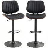Bar Stools Set of 2, Swivel Counter Height Barstools with Back, Adjustable Height