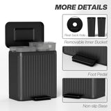 Trash Can, 2 x 5.3 Gallon (2 x 20 L) Garbage Can with Soft-Close Lid