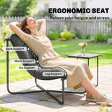 Outdoor Patio Chair, Breathable Wide Seat, Steel Frame