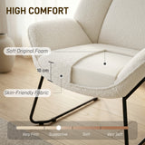 Accent Chair, Sherpa Fleece Armchair with Wide Backrest and Metal Legs