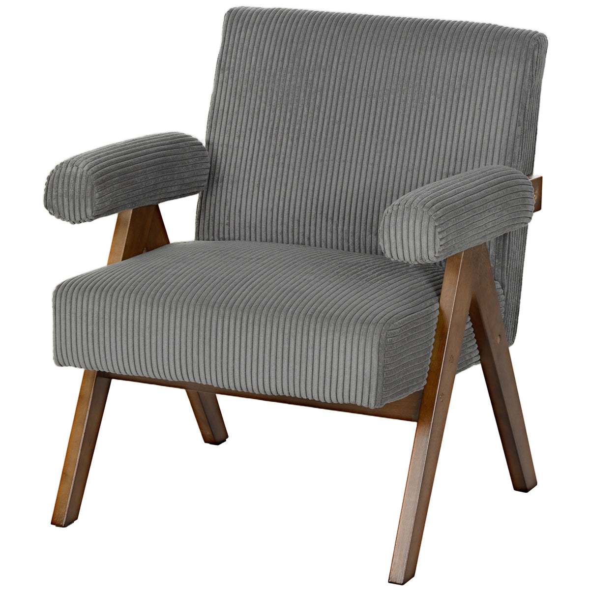 Corduroy Accent Chair Armchair with Wide Seat and Soft Padded Armrests for Reading